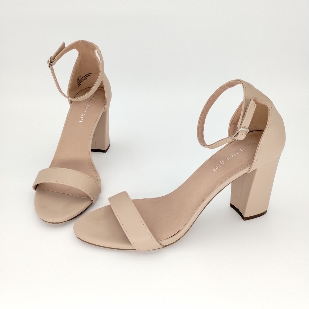 Madden Girl Beige Block Heel Sandals